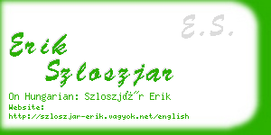 erik szloszjar business card